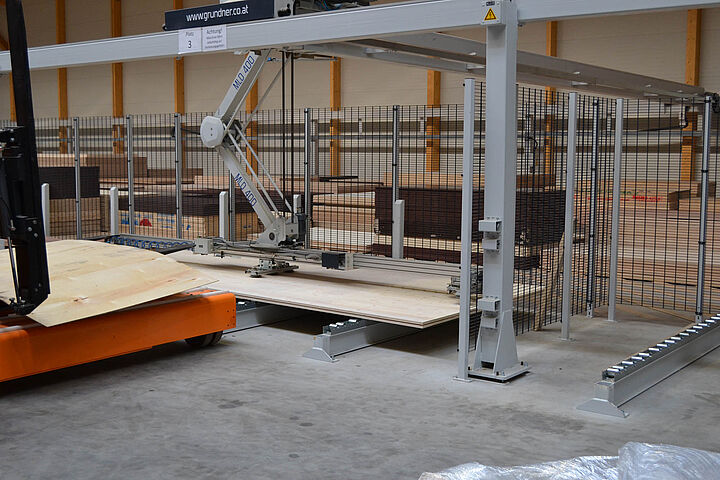 storage of timber with a suction device