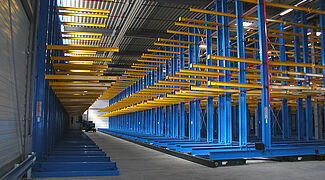 mobile racking for opera and theatre warehouse