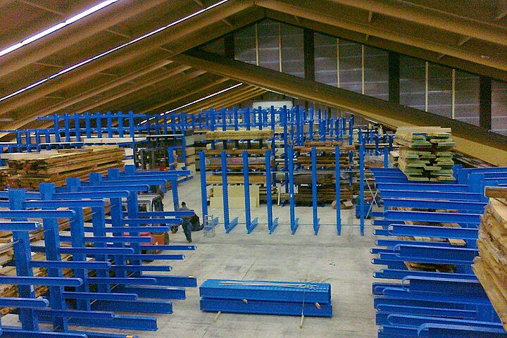 cantilever racking for the storage of chipboards