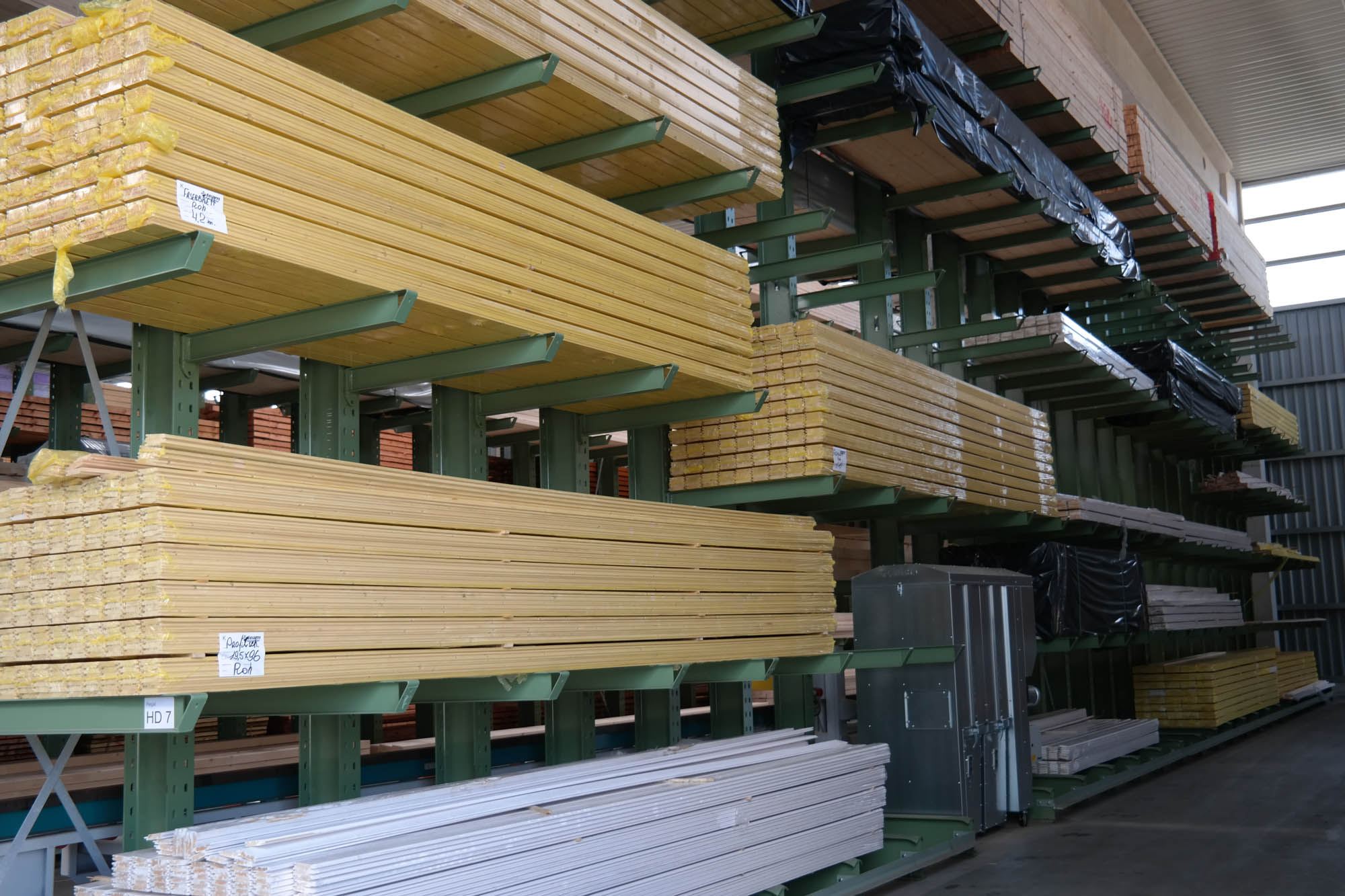 cantilever racking, timber storage